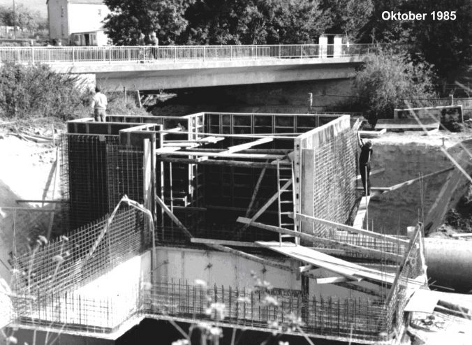 Bau des Pumpwerks 1985
