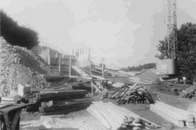 Bau des Hochbehälters 1962