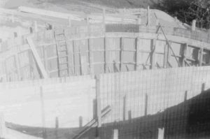 Bau des Hochbehälters 1962