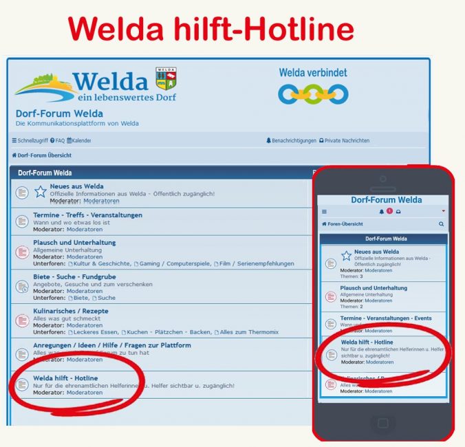 Welda hilft - Hotline