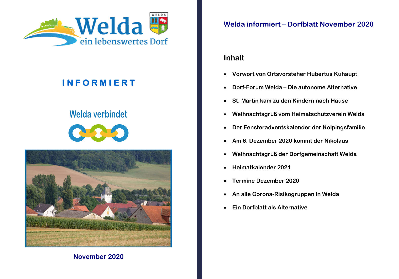 Welda informiert - Dorfblatt November 2020