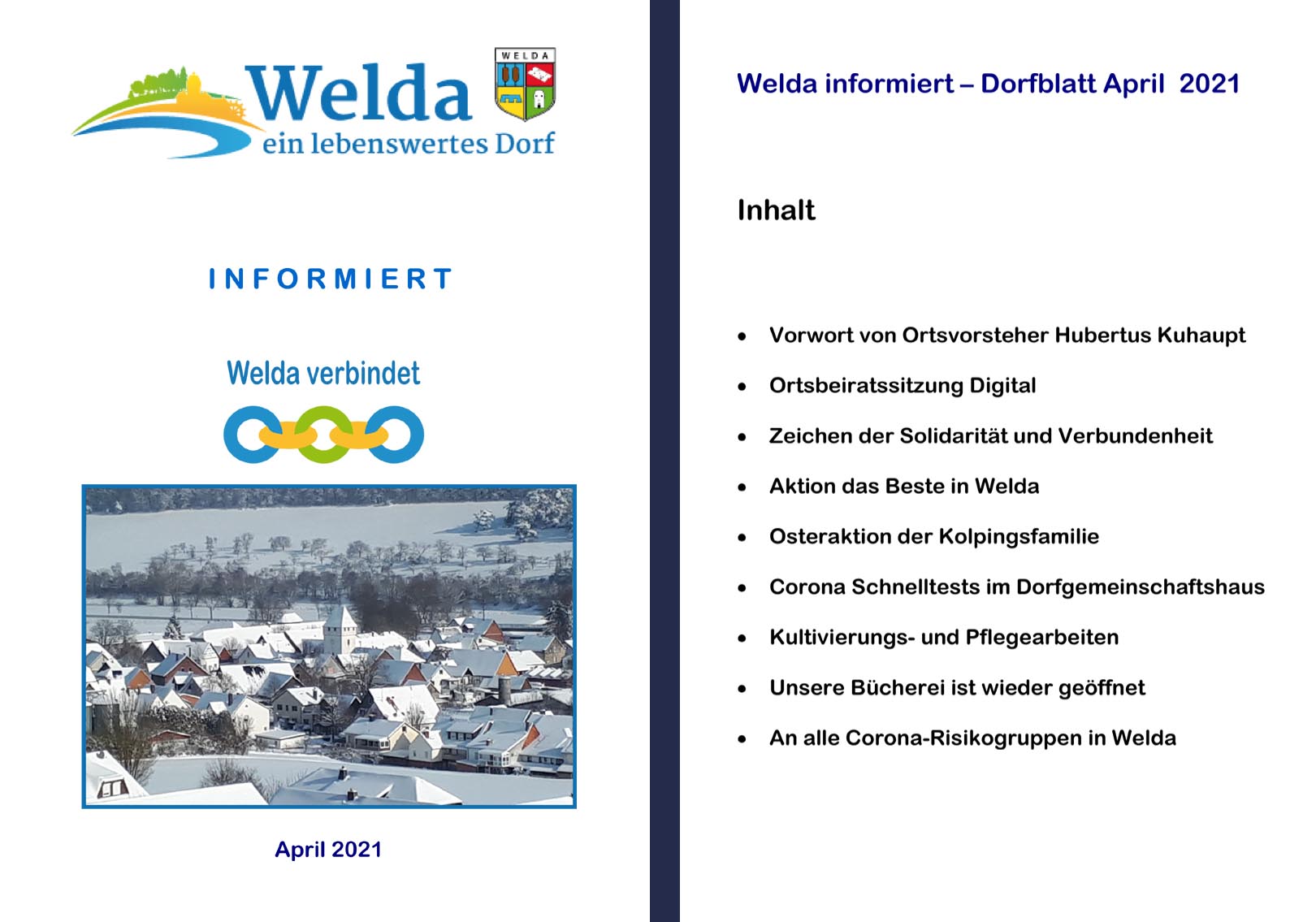 Welda Informiert - Dorfblatt April 2021
