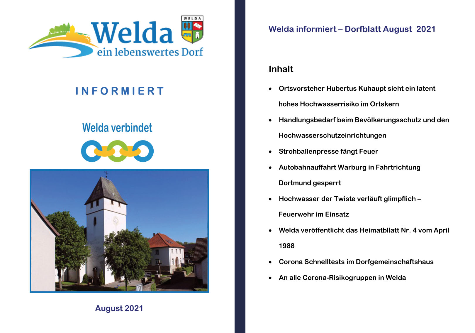 Welda Informiert - Dorfblatt August 2021