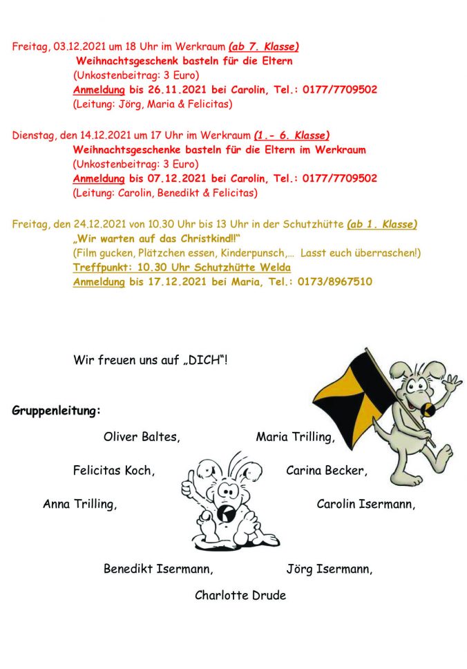 Kolping Gruppenstundenplan