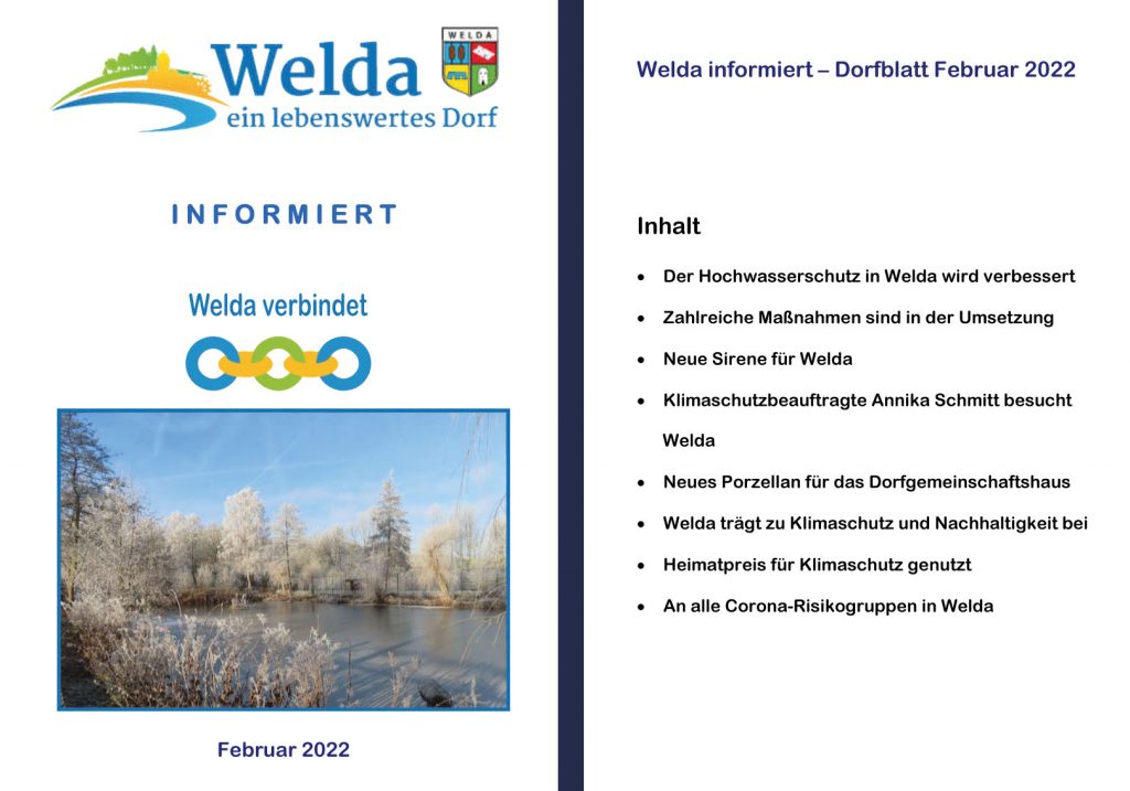 Welda informiert - Dorfblatt Februar 2022