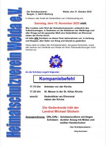 Kompaniebefehl zum Volkstrauertag